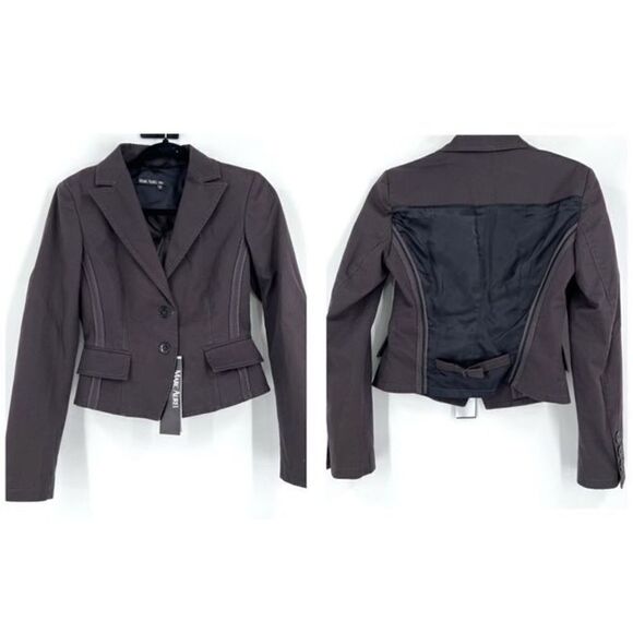 NWT Marc Aurel Women Blazer Jacket 2 Button Long Sleeve Work Brown Size 34 small - Picture 1 of 11